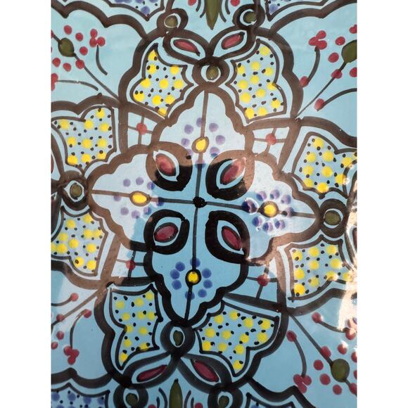 Le Souk Ceramique Tunisia Han Painted Square Serving Plate - Picture 7 of 10